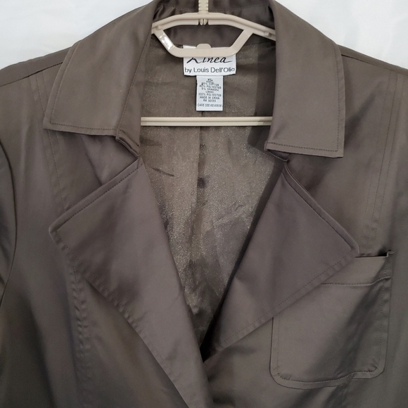 Linea Button Front Brown Jacket XL Women's Lined Notched Lapel Blazer Office - Picture 3 of 12